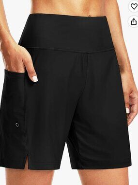 Women's 7" Long Swim Board Shorts High Waisted Quick Dry; sz 3XL - NIB